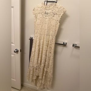Joyfolie ivory lace high low dress size medium